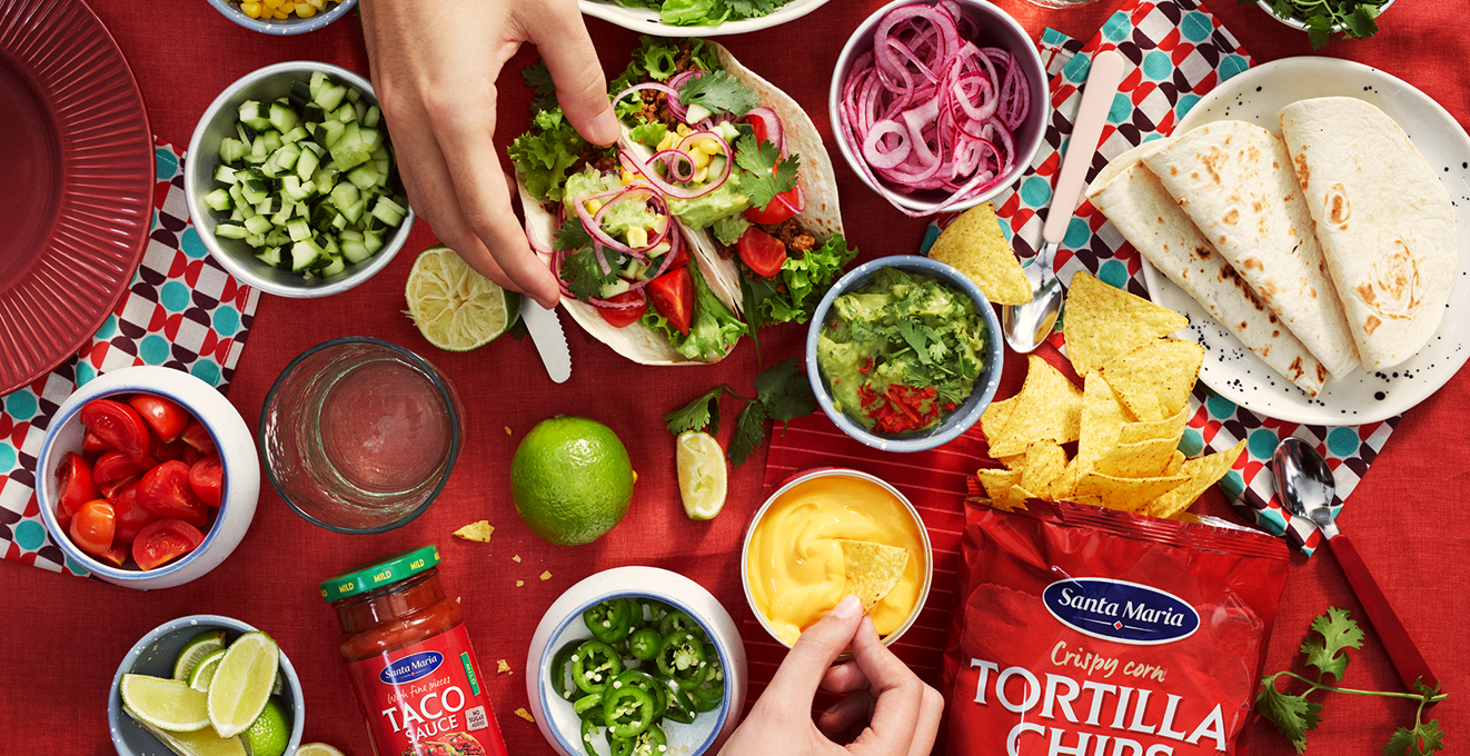 Santa Maria Taco på et bord